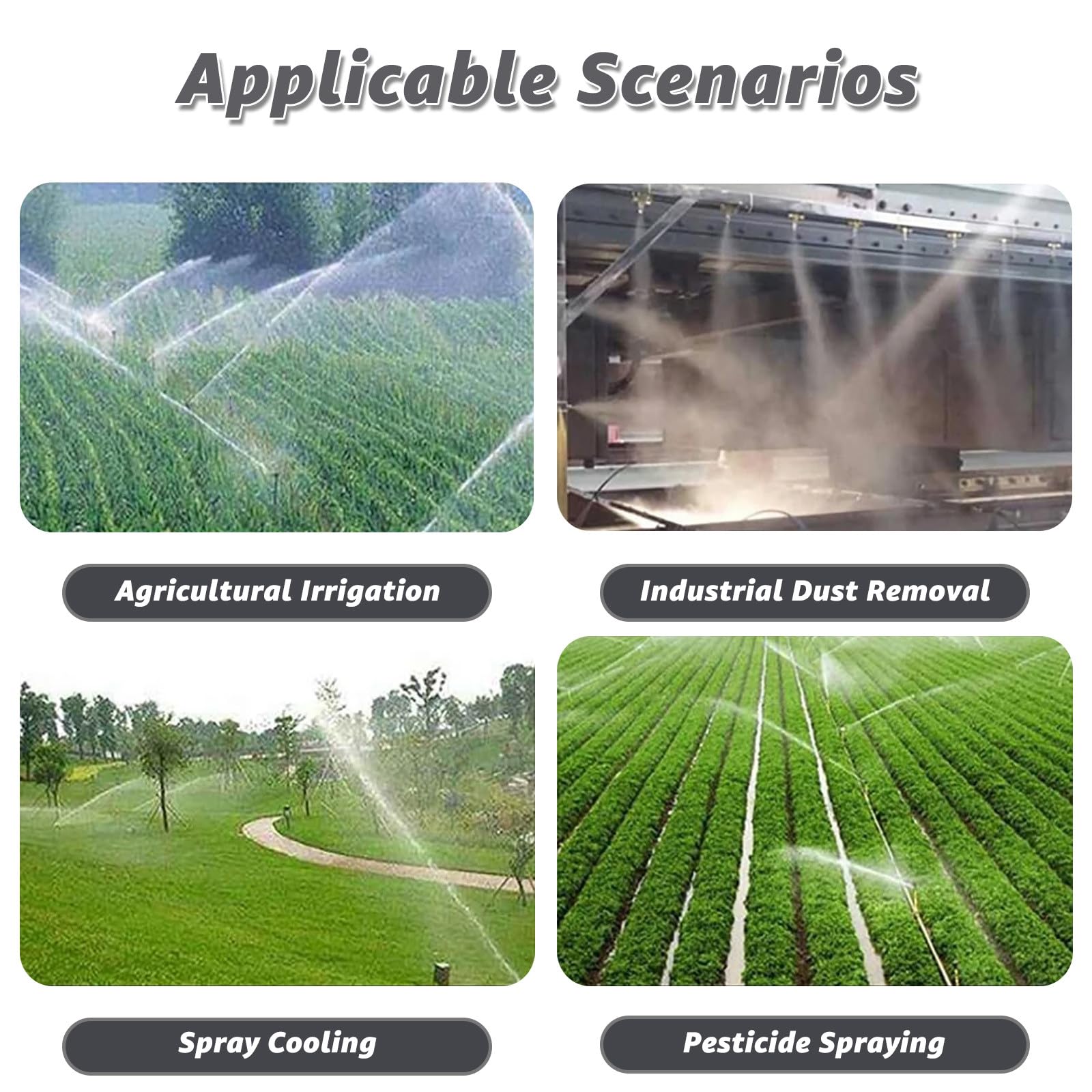 Versenkregner Sprinkler 29-62m Große Reichweite 24°/44° Elevationswinkel Flanschschnittstelle für Landwirtschaftliche Betriebe Staubkontrollarbeiten StandardModel