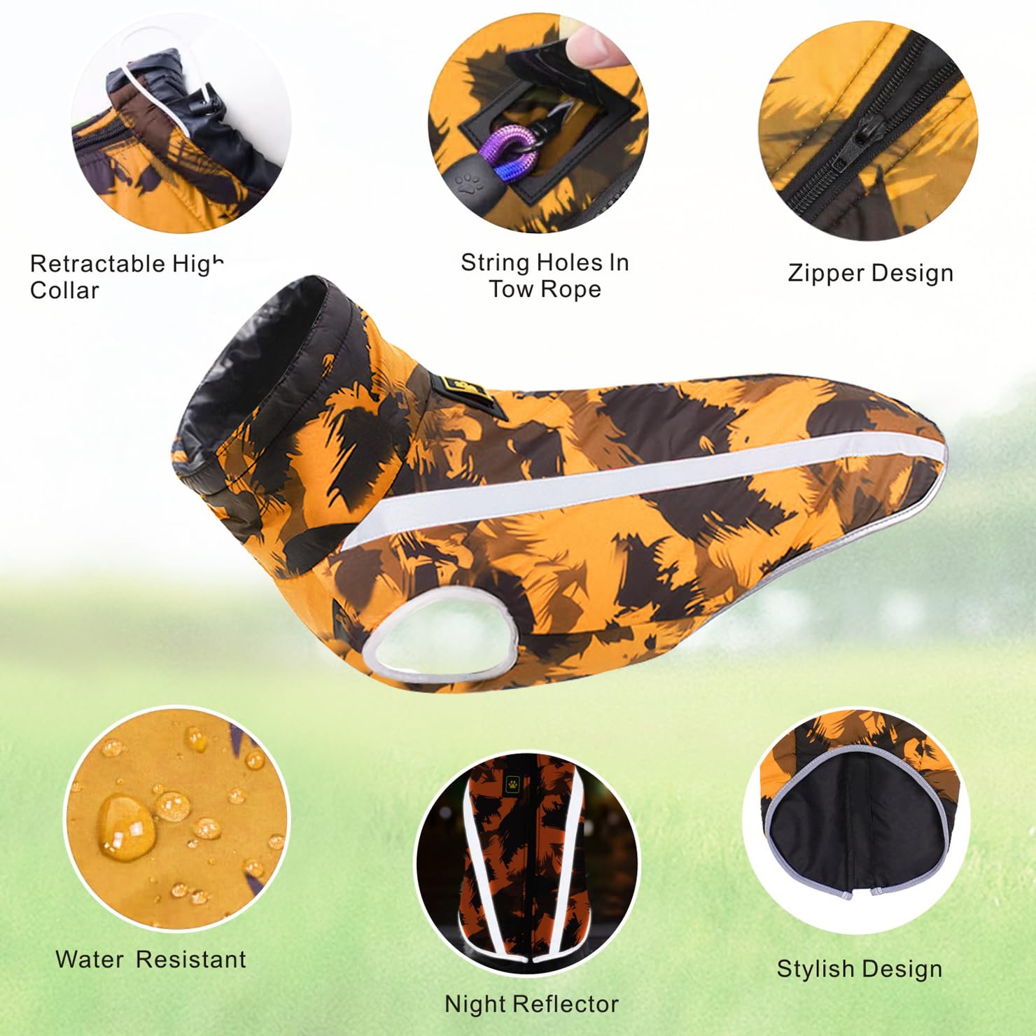 Cappotto Invernale Per Cani Idepet - Giacca Antivento Con Foro Per Imbracatura (Nero, Poliestere+Cotone) - Foto 10