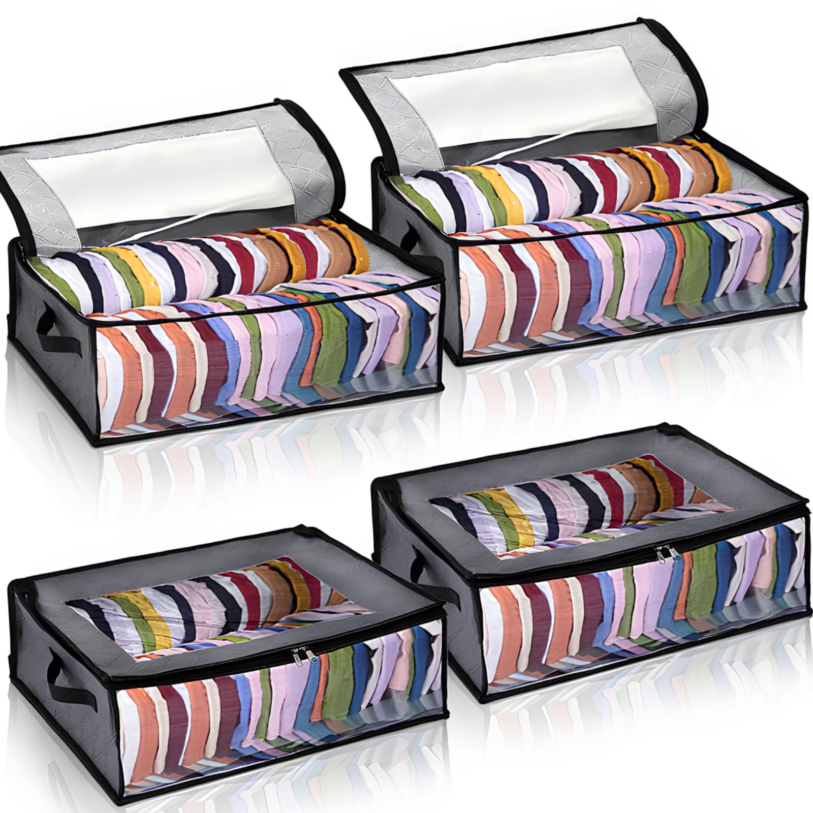 AVLA 4 Pack Hat Storage for Baseball Caps, Non-woven Wide Hat Organizer, Large Sports Hat Storage Bag, Hat Racks Holder for Closet with 2 Sturdy