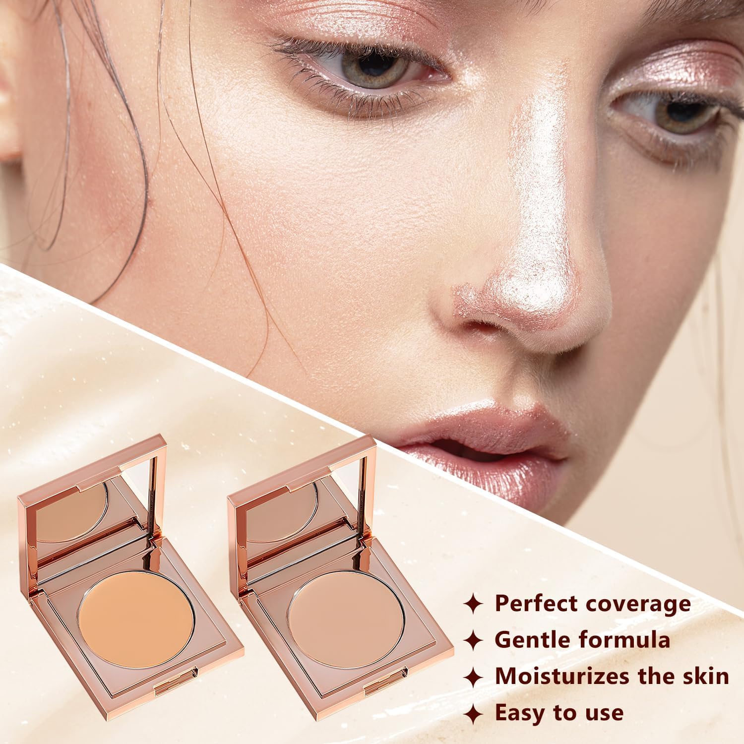 Colored Clay Undereye Corrector, under Eye Concealer, under Eye Color Corrector, Undereye Color Corrector for Dark Circles, Under Eye Corrector for Dark Circles with Brush (Light) - Image 7