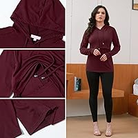 Vista 44 de Bhome Camisa de lactancia de manga larga con capucha para lactancia materna Negro/Gris