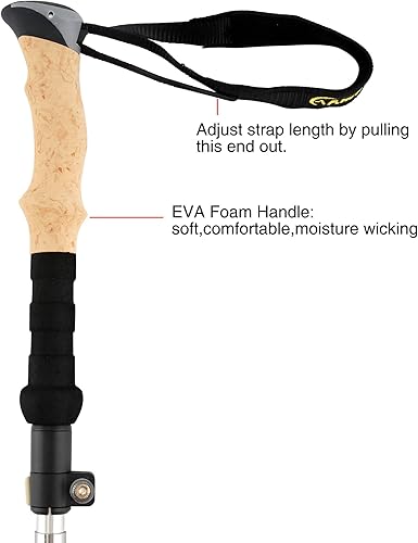 Miniatura 4 de A ALAFEN Aluminio plegable ultraligero viaje trekking senderismo poste para hombres y mujeres