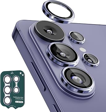 imluckies Camera Lens Protector for Samsung Galaxy S26 Ultra, [AR+AF] HD Clear Tempered Glass Lens Cover, 9H Hardness Scratch Resistant Individual Metal Ring, Purple