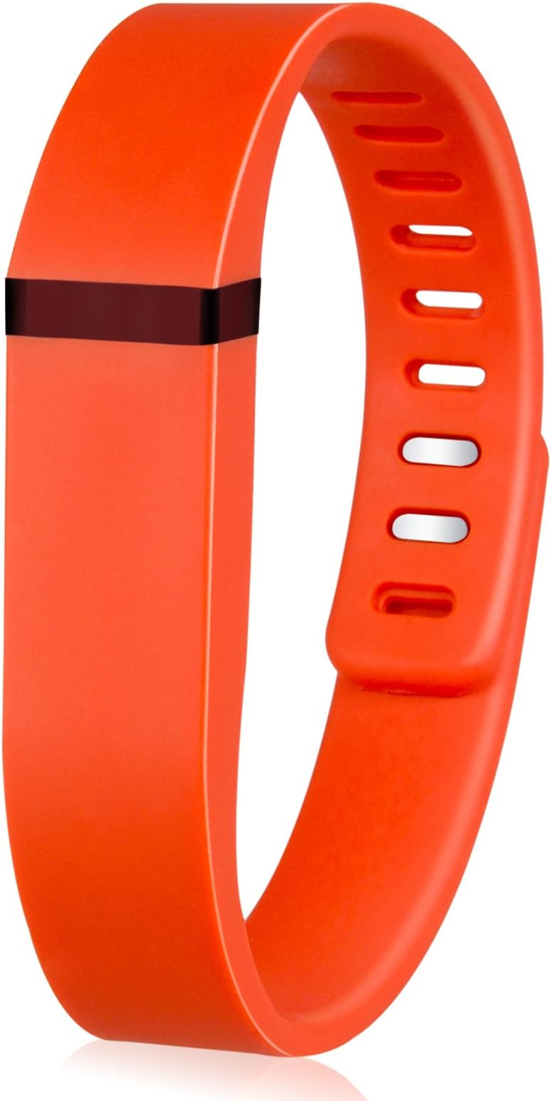 Replacement Wristband Bands with Metal Clasp Accessory for Fitbit Flex (Large, Tangerine)