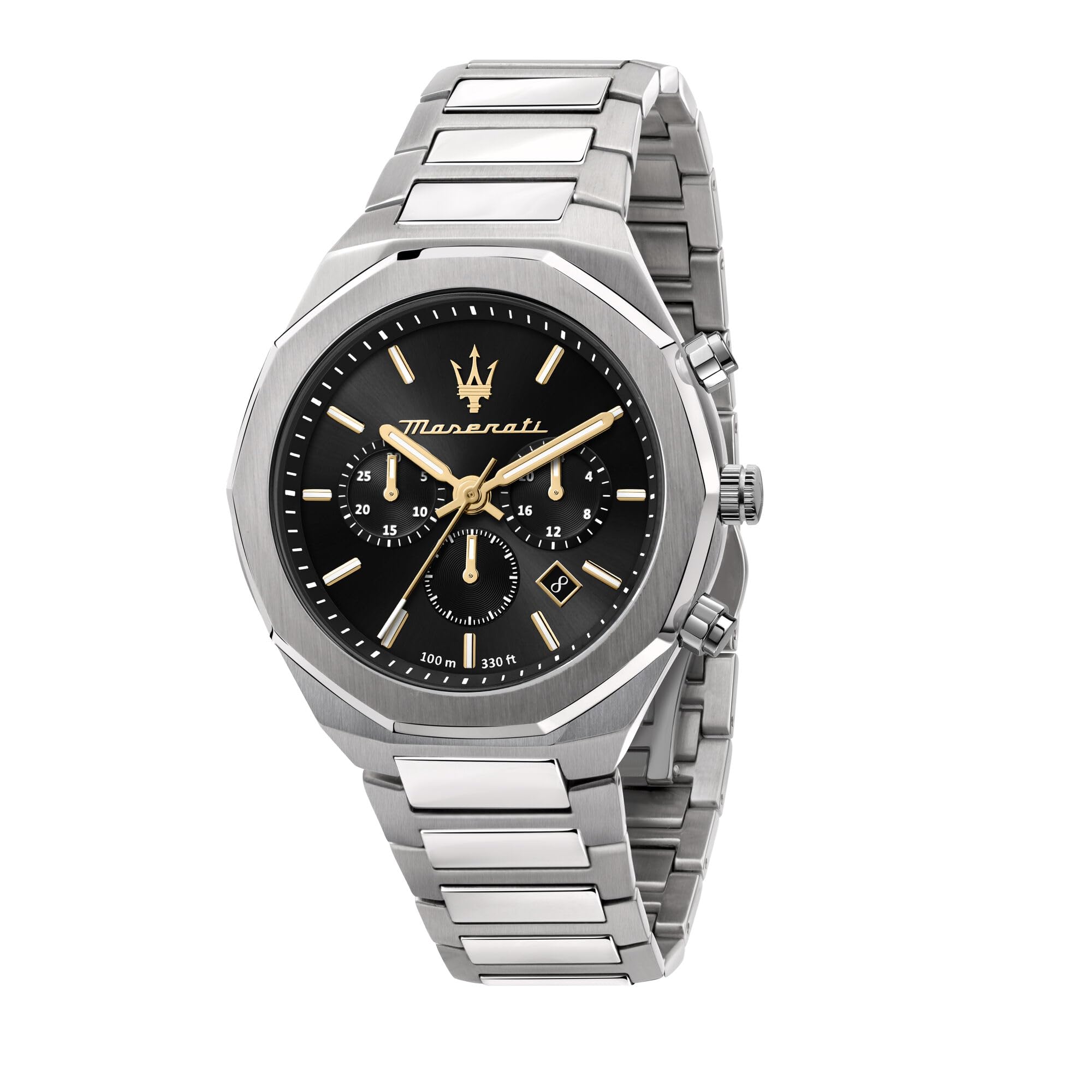 Maserati Stainless Steel Design Stile R8873642010 Men Quartz Analogue Watch, Black Dial, Silver Band (B0B9H8PNGW) Amazon Price History, Amazon Price Tracker