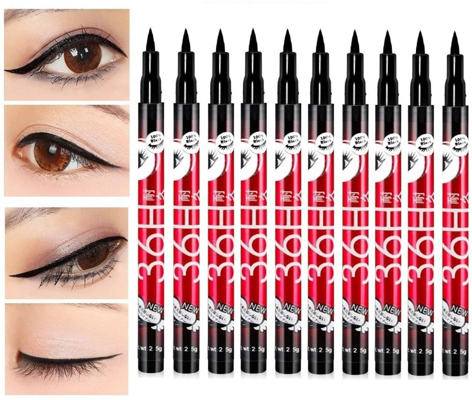 Water Smudge Proof 36 Hour Long Lasting Liquid EyeLiner Pack of 10 Water Resistant, Long-Lasting-image-34