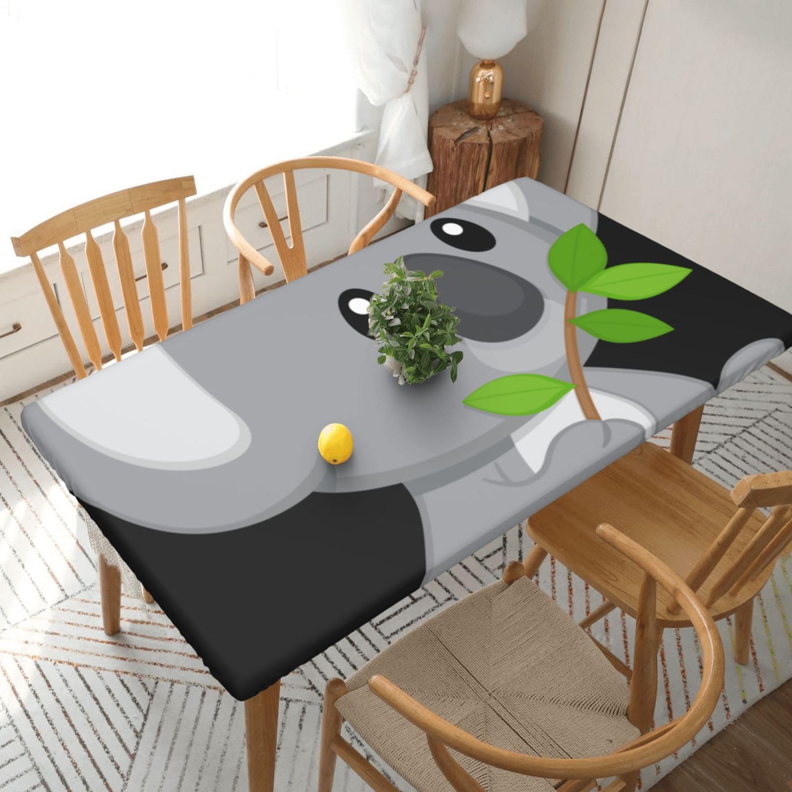 BNVSADC leaf koala Printed 5FT Tablecloth Polyester Kitchen Water Resistant Table Cloth Dining Table Decoration Table Covers, 152x76 CM