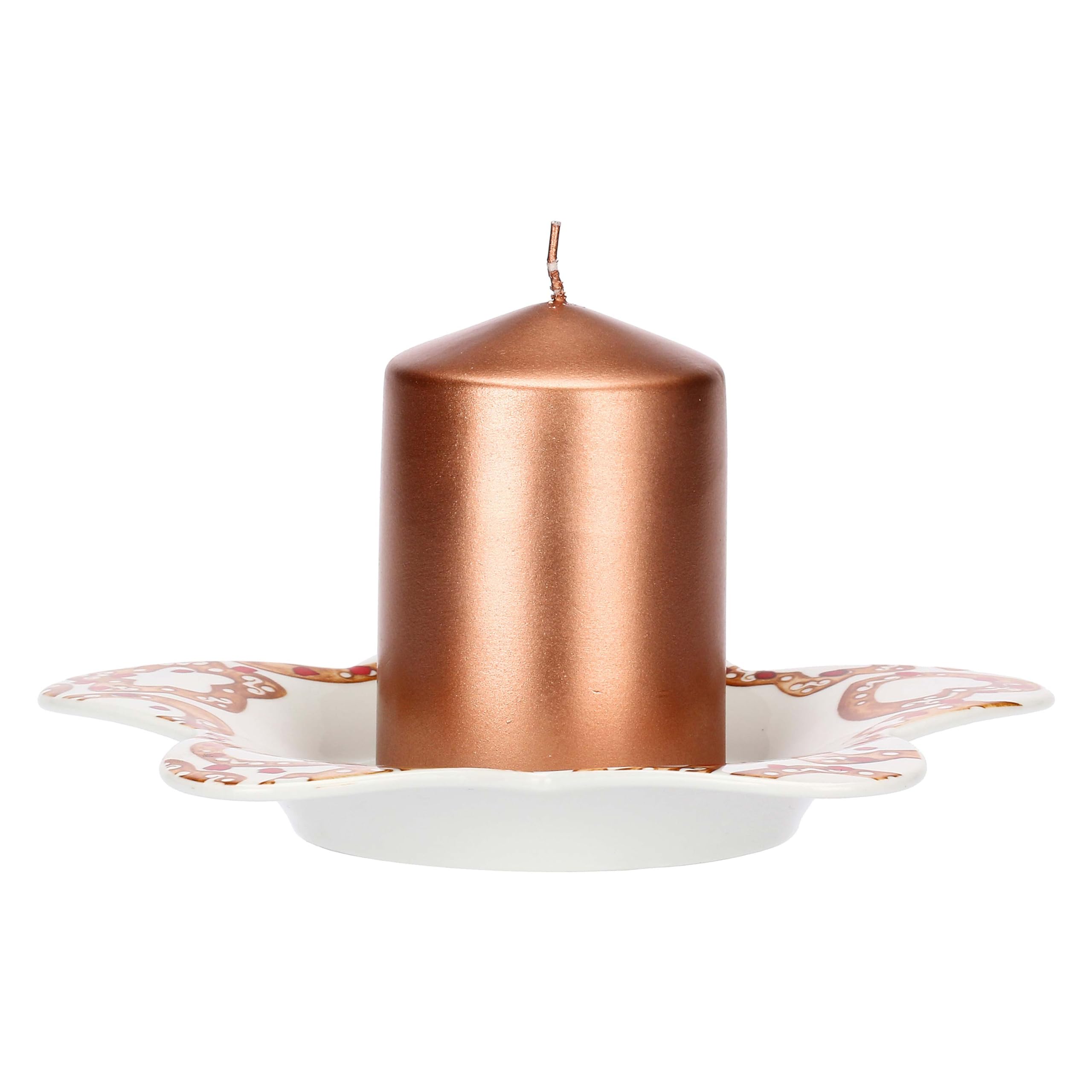 THUN - Star shaped porcelain plate with Thunland candle - Ø 19 cm - 2.5 cm h