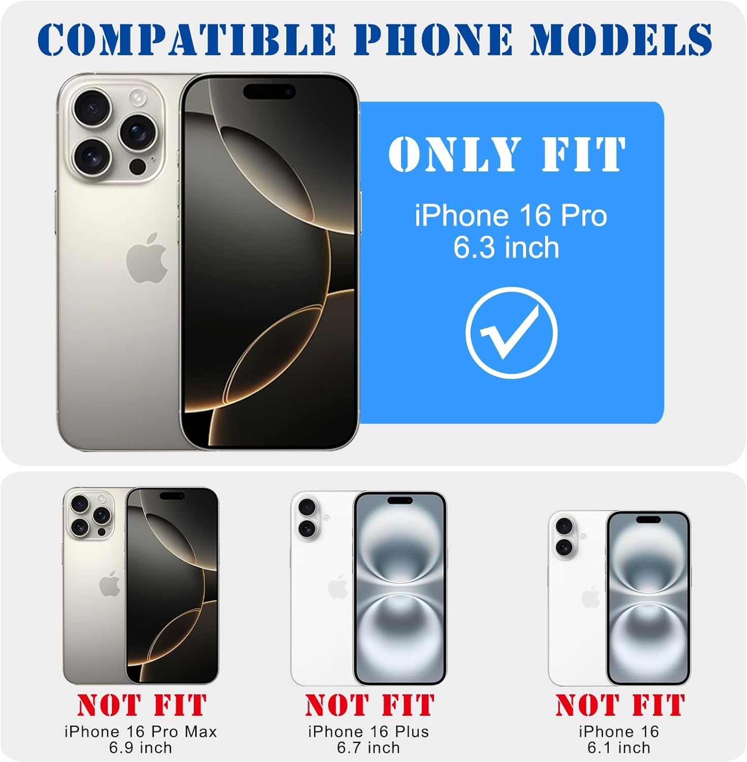 for iPhone 16 Pro Case, Vintage Camo Pattern Design for Men Boys Teens, Cool Camouflage Shockproof Protective Cover for Girls Women - Black - Image 4