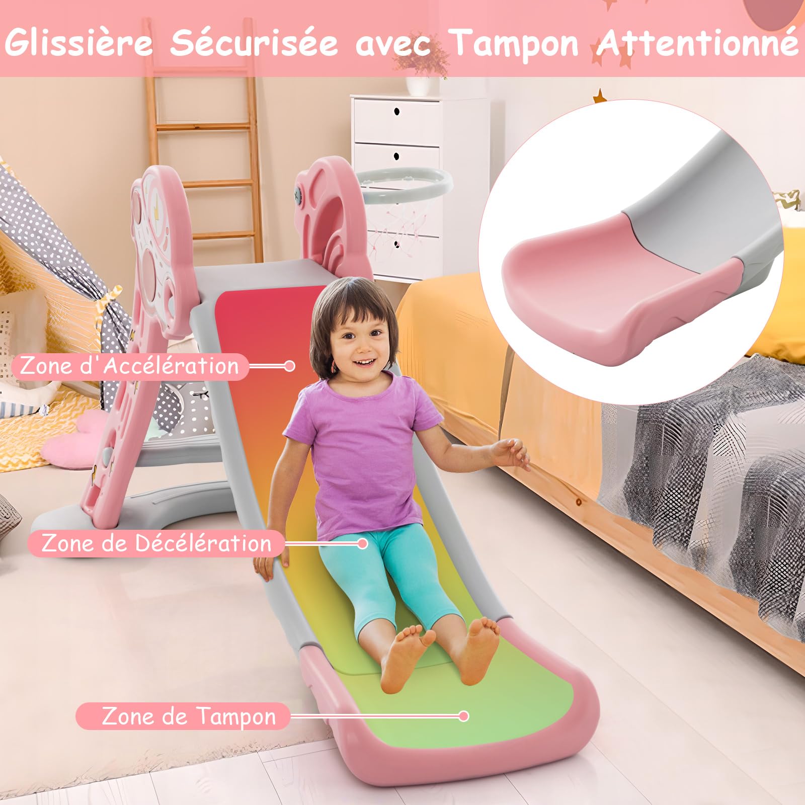 TRIBECCO Kinderglijbaan voor buiten, 3 m lang, voor kinderen vanaf 3 jaar, platformhoogte 150 cm ( /- 5 cm), tuinglijbaan voor speelhuis, geschikt als waterglijbaan (blauw