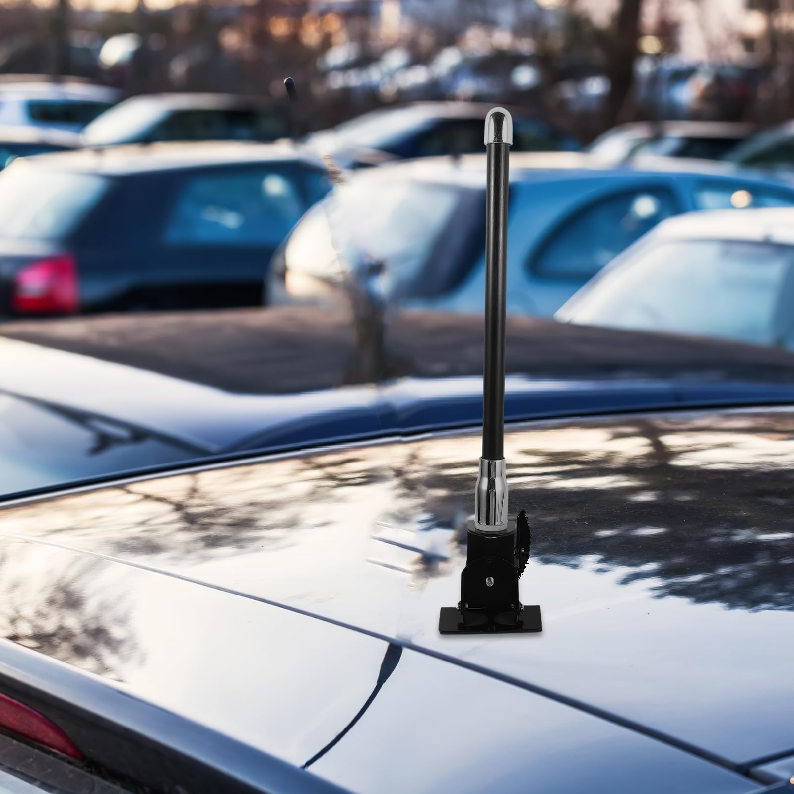 MAGICLULU Antena Decorativa para Coche y Camión 36 Cm de Metal Resistente Corrosión, Antena Ficticia para Radio de Techo Automotriz, Accesorio para Exteriores Compatible SUV y Motocicletas