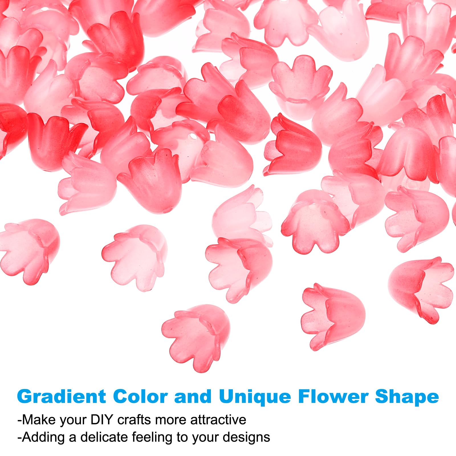 PATIKIL 0.3x0.4 Frosted Flower Beads, 300Pcs Acrylic Flower Bead Caps for Bracelets Earrings, Necklaces - Image 4