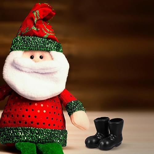 Miniatura 4 de Toddmomy Mini botas de Papá Noel de Navidad, 7 pares de mini zapatos decorativos, botas de tobillo en miniatura, adornos de muñeca de Papá Noel para