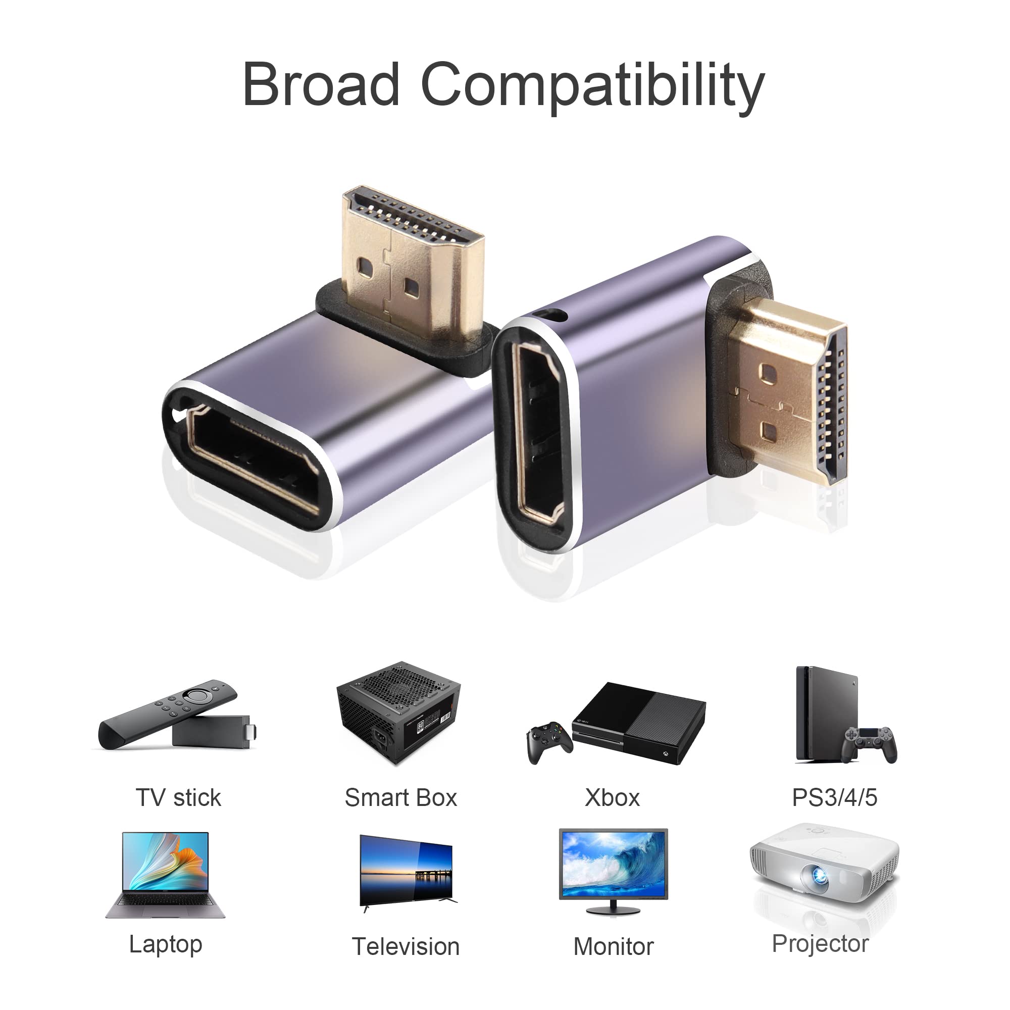 ADAPTATEUR HDMI À 90 Degrés 8K 2 Paquets De Support D'adaptateur D'extension EUR 35,29 - FR