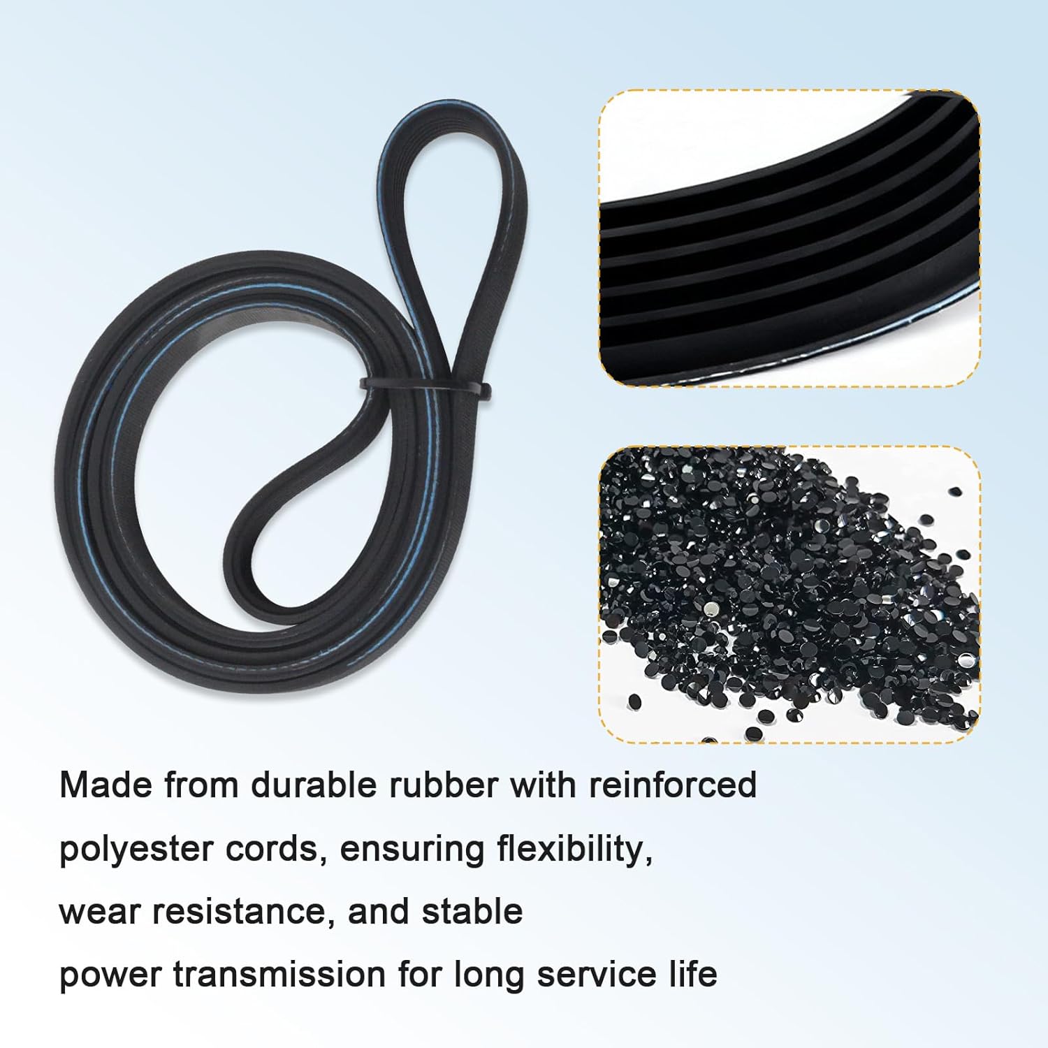 Air Compressor Drive Belt Replacement 490J6 49" BT003100AV BT31 PJ1245, Compatible with Campbell Hausfeld, SpeedAir, Husky, Dayton Units – 6-Rib Micro V Poly Belt