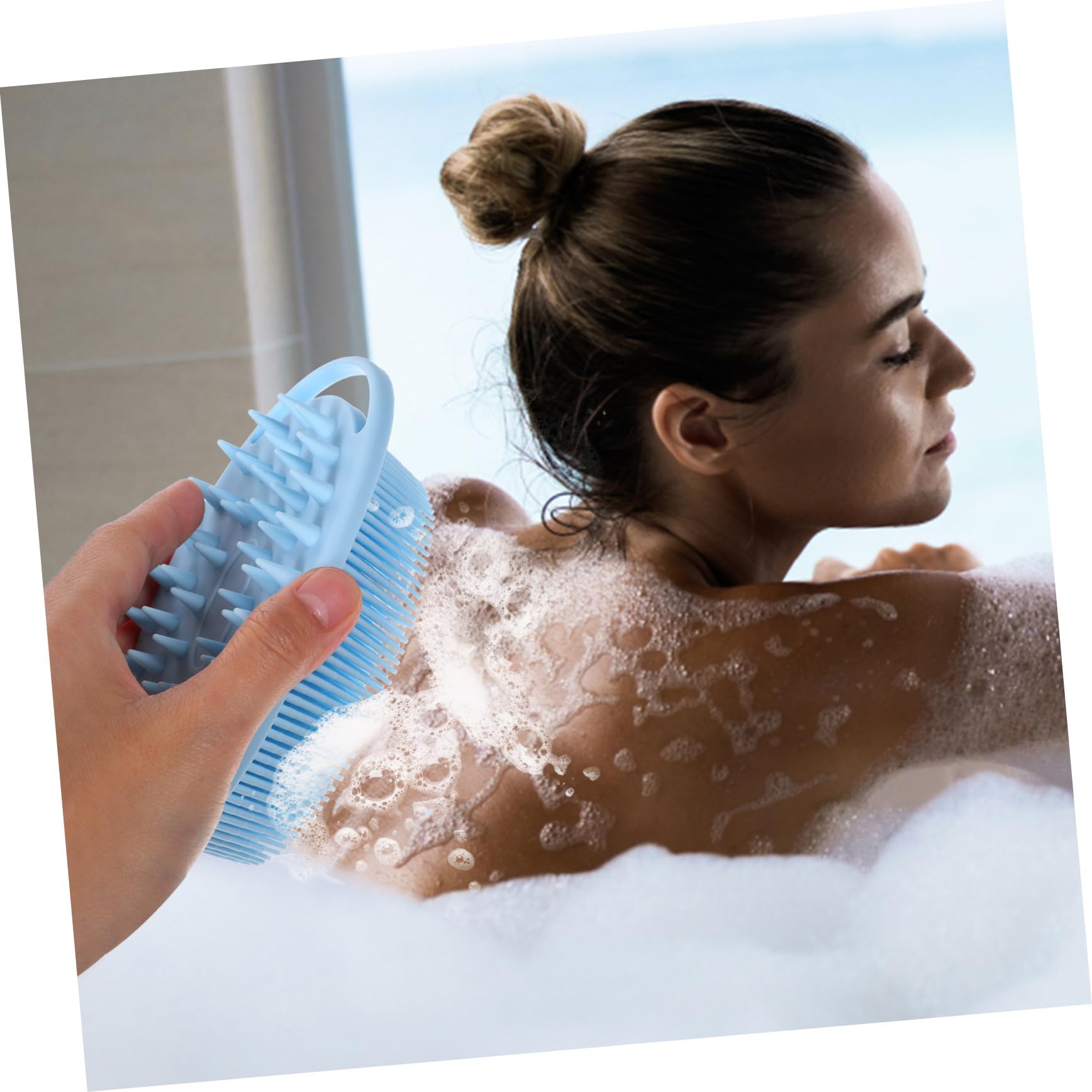 Ipetboom 4pezzi Spazzola per Corpo in Silicone Pulizia e Massaggio Scrub per Corpo Shampoo per Capelluto Setole Morbide e Dure Design Bifacciale Facile da Appendere e Riporre