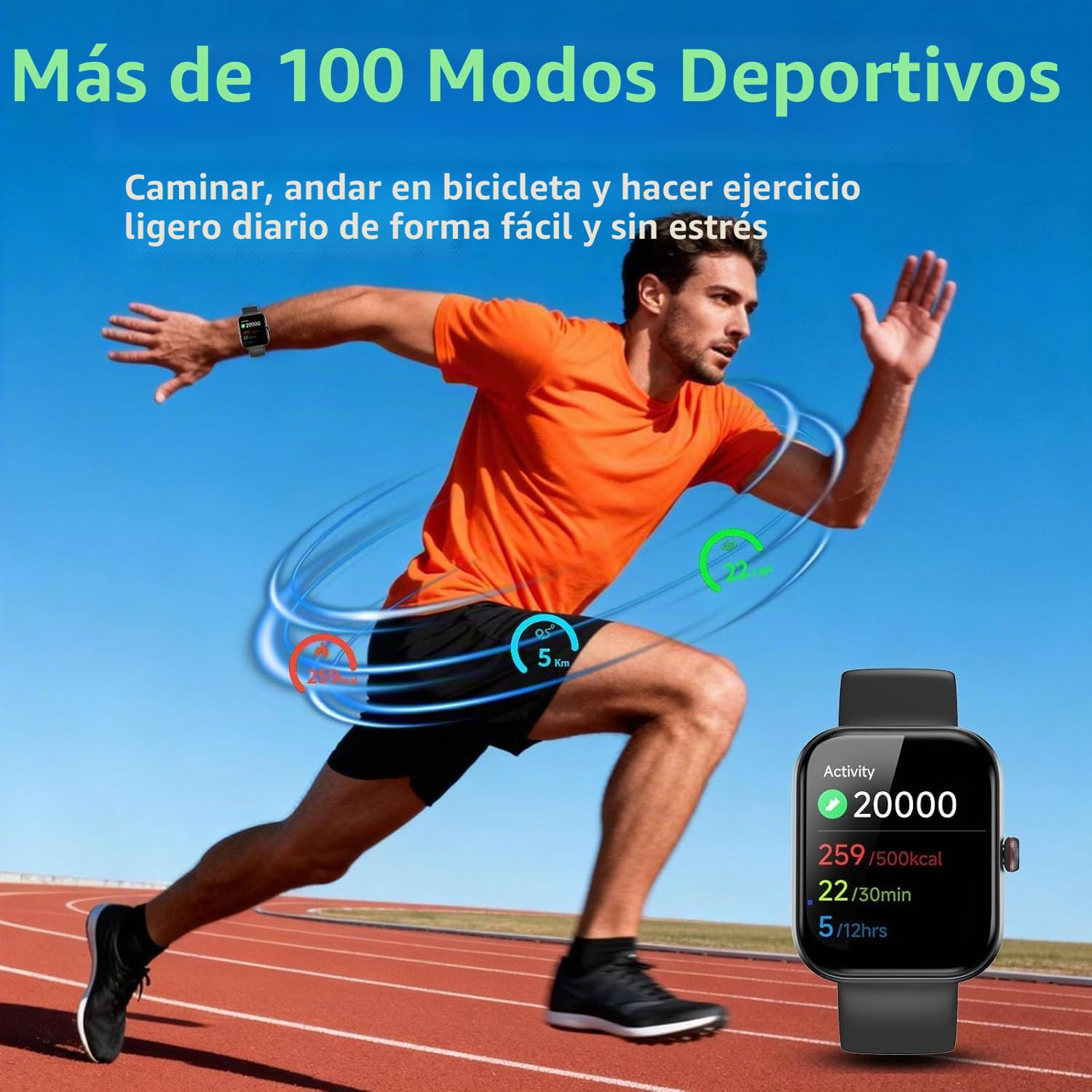 Reloj inteligente para hombre y mujer, 1,91 pulgadas, HD, con Alexa y función de teléfono, 100 modos de deporte, reloj inteligente, pulsómetro, monitor de sueño, podómetro, resistente al agua IP68
