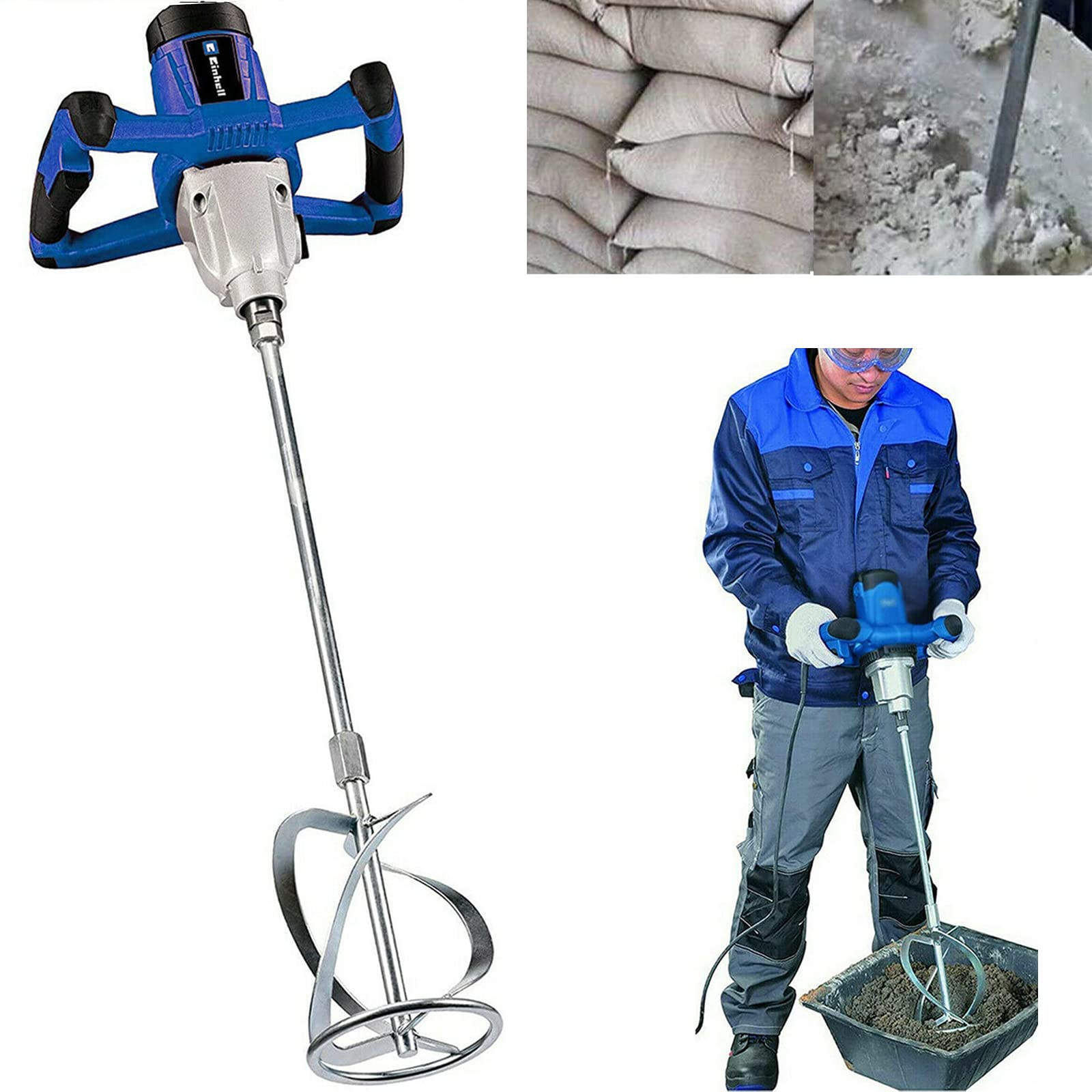 2600W Miscelatore Professionale, Miscelatore per Malta, 230V Miscelatore Cemento per Liquidi, Miscelatore per Colla, Mescolatore Betoniera, Qualità Industriale, 6 Vlocità