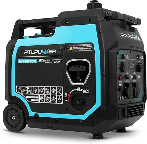 PTLPUWER groupe électrogène onduleur 3500W, groupe électrogène de secours à
