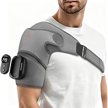 Cordless Heated Shoulder Brace with Vibration with Detachable Remote