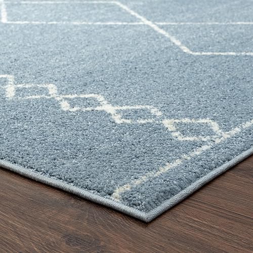 Miniatura 10 de LUXE WEAVERS Daphnes 2735 - Alfombra geométrica marroquí bohemia azul de 8 x 10 pies