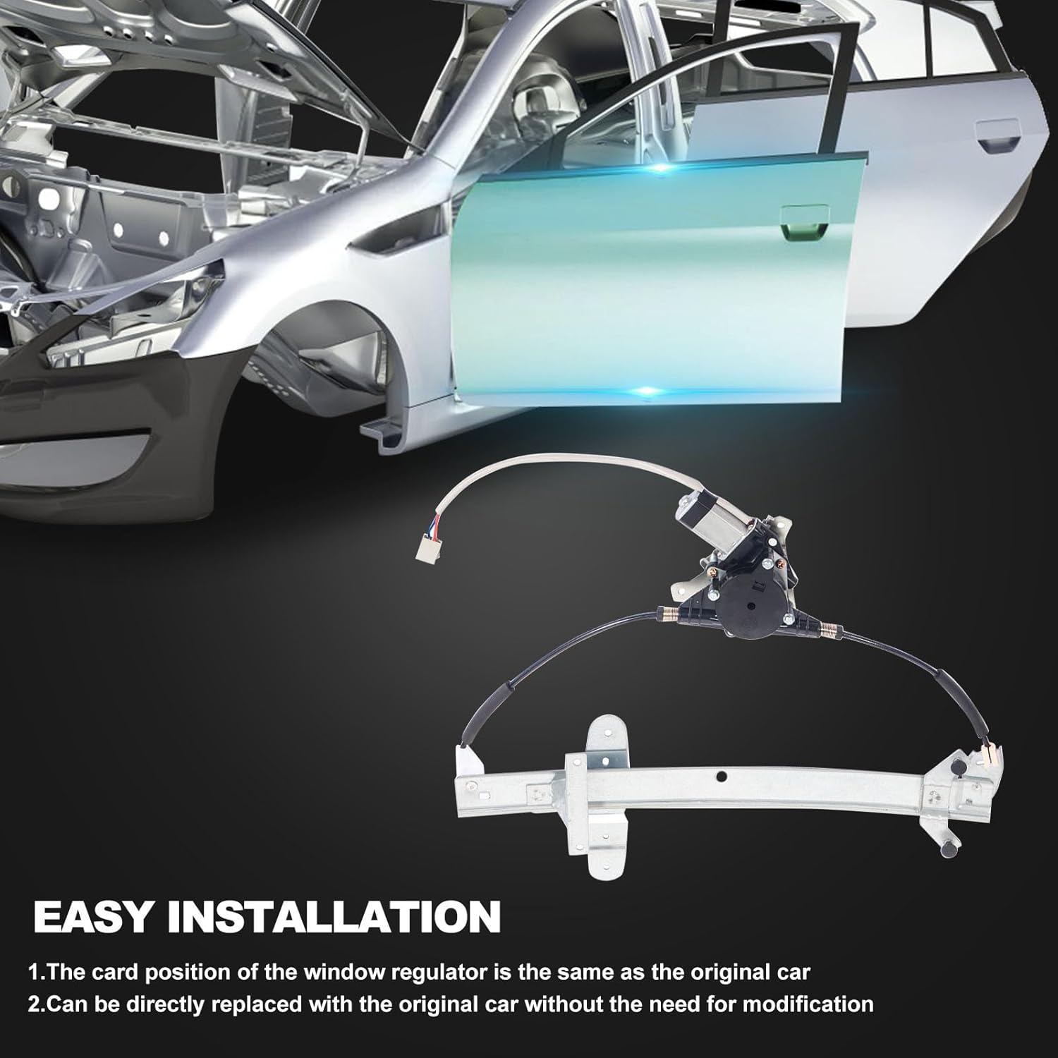 SCITOO Rear Right Passenger Side Power Window Regulator With Motor Fit for 1992-2011 for Ford for Crown Victoria,741-678