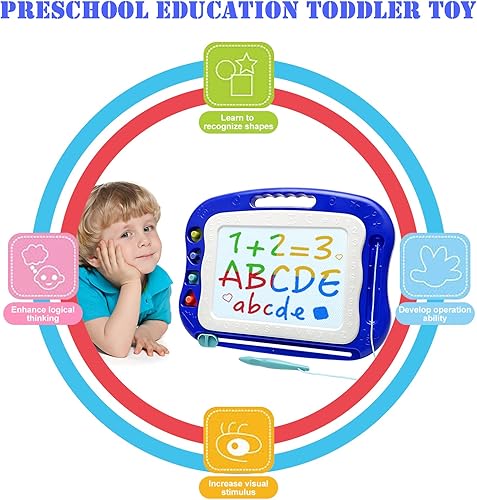 Miniatura 3 de Tablero magnético de dibujo, tablero grande para garabatos, juguetes para niñas y niños de 3, 4, 5, 6, 7 años, regalo para niños y niñas, un