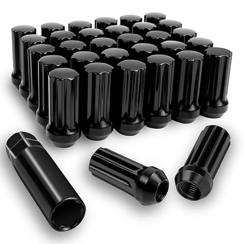 Miniatura 1 de Tuercas de rueda M14x1.5, 1.260 x 0.551 in x 1.5 2 pulgadas de alto, largas tuercas extendidas con 1 enchufe compatible con Chevy Silverado GMC