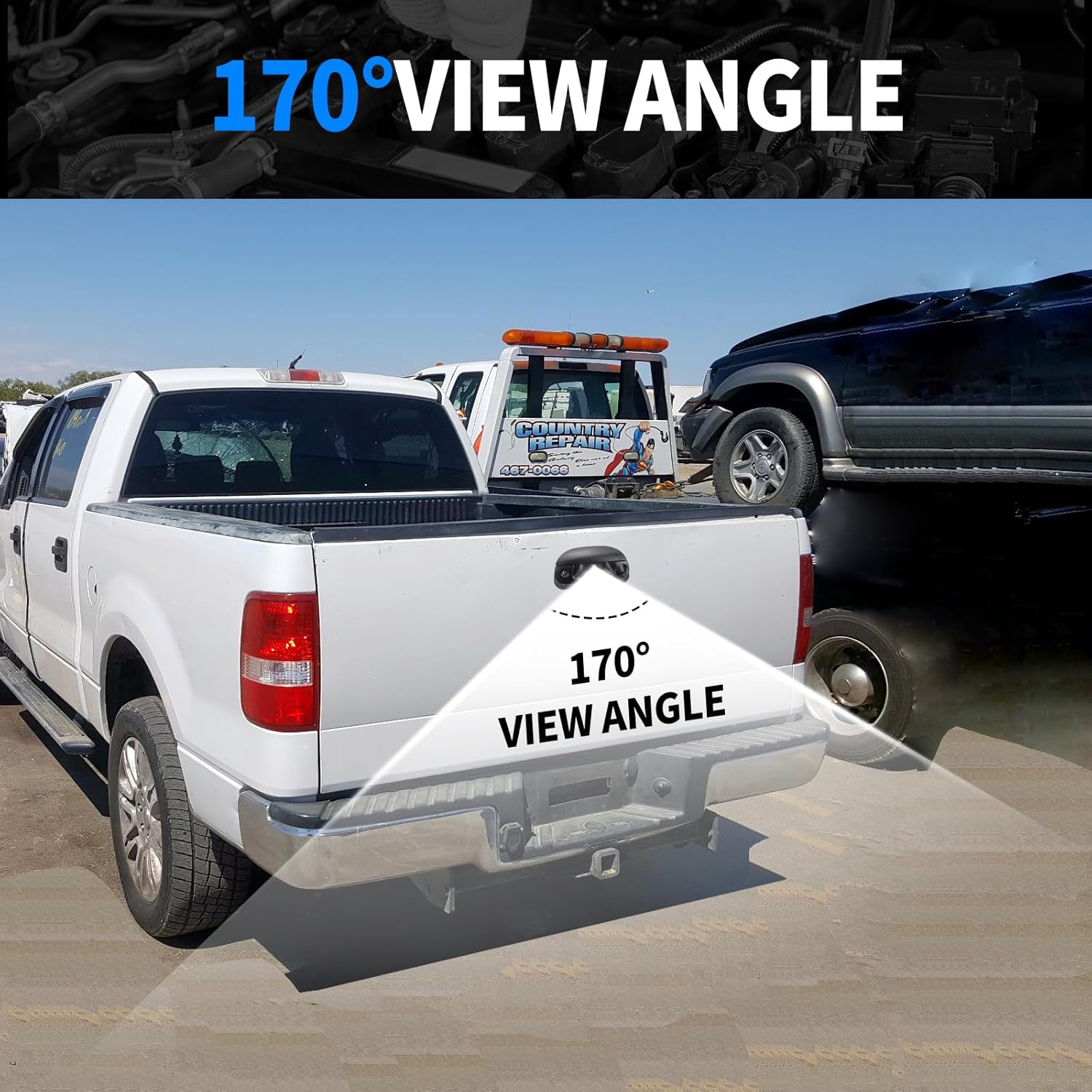Backup Handle Tailgate Door Rear View Camera Compatible with 1997-2003 Ford F150 1997-2007 F250 F350 F450 F550 2001-2005 Explorer 2001-2003 Lobo 7L3Z-9943400-AA