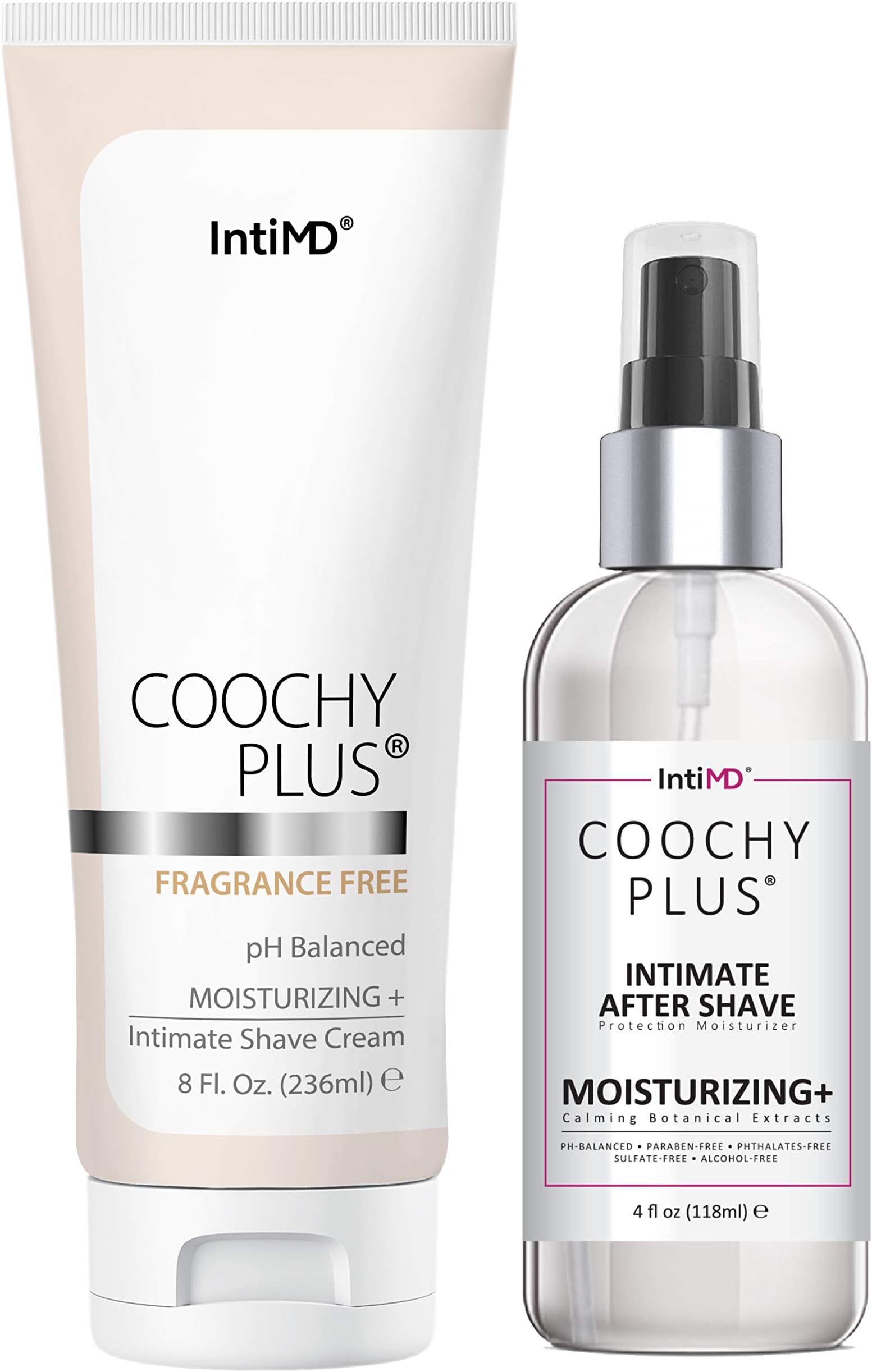Coochy Plus Intimate Shaving Complete Kit - Antioxidant Formula Prevents Razor Burns, Itchiness & Ingrown Hairs - Fragrance Free Shave Cream+After Shave Mist