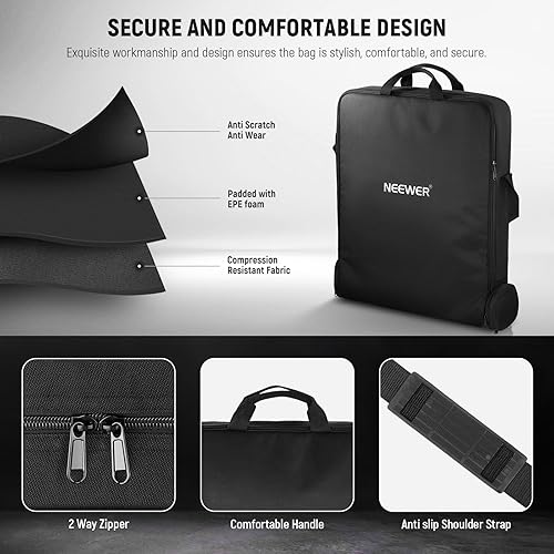 Miniatura 4 de NEEWER RU-009 - Bolsa de transporte de luz de anillo de 18 pulgadas con bolsa de almacenamiento separada expandible para trípode de soporte de luz