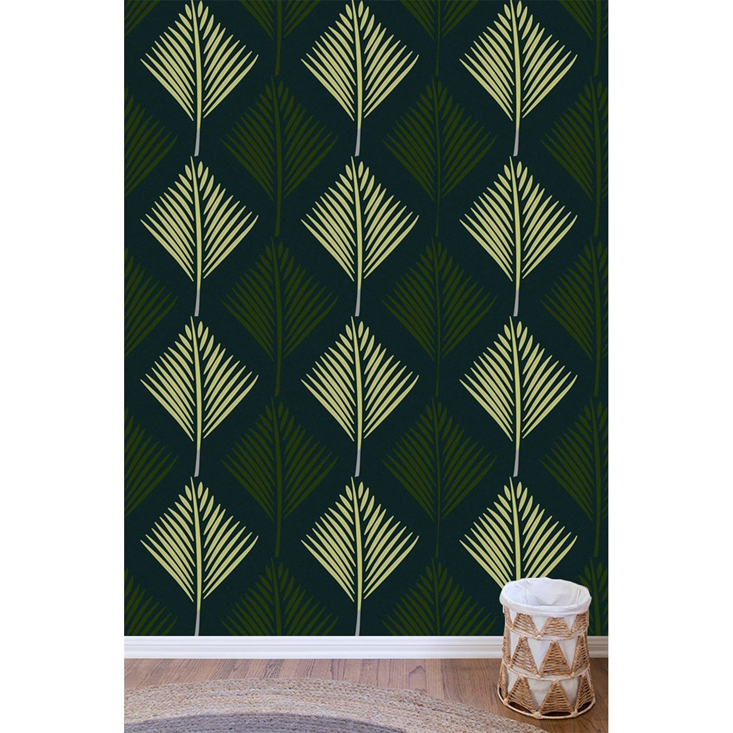 Stickers Muraux Autocollants Coloray 250x250 cm Motif Feuille de Palme Abstraite