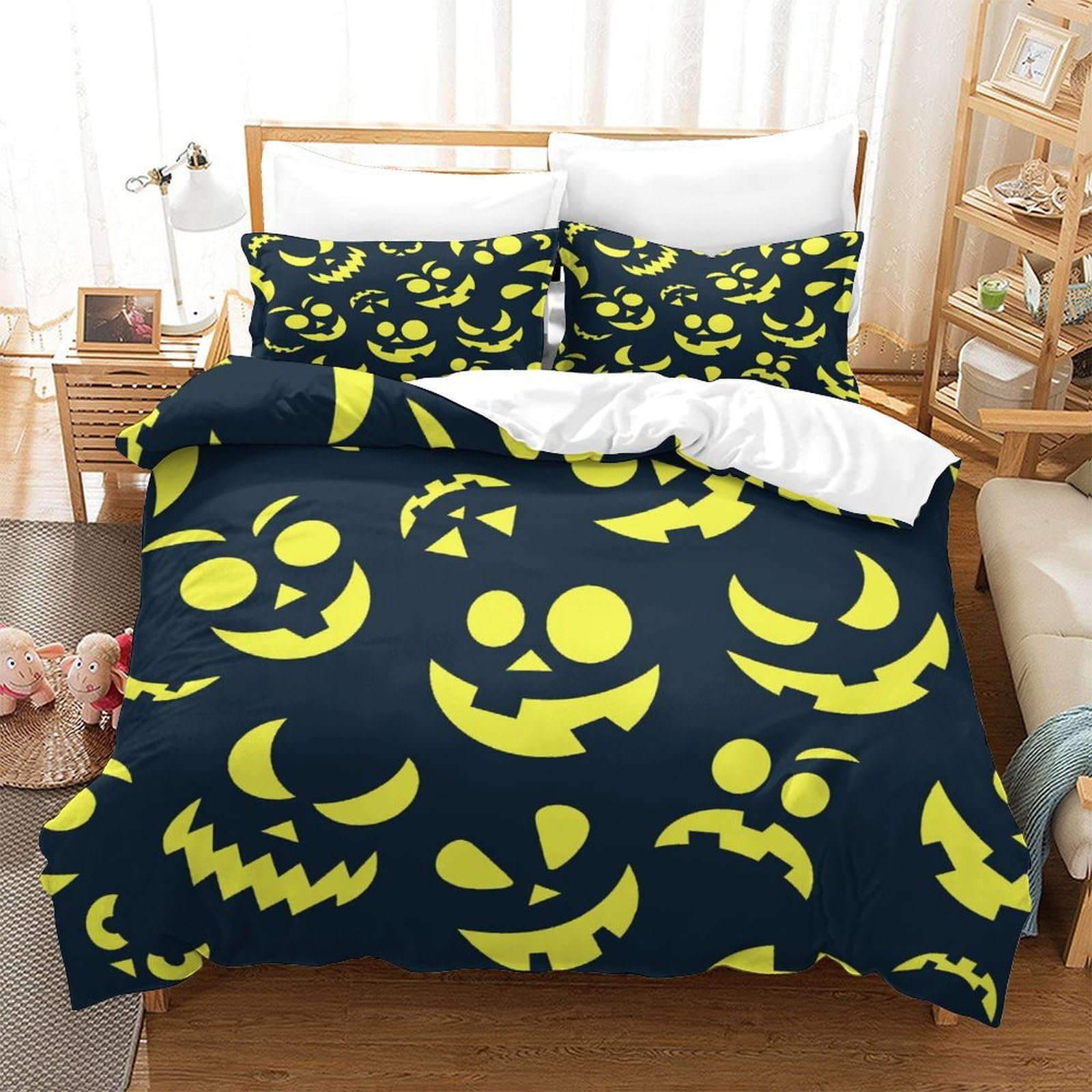 Housse de couette citrouille 3D microfibre infroissable 260x220