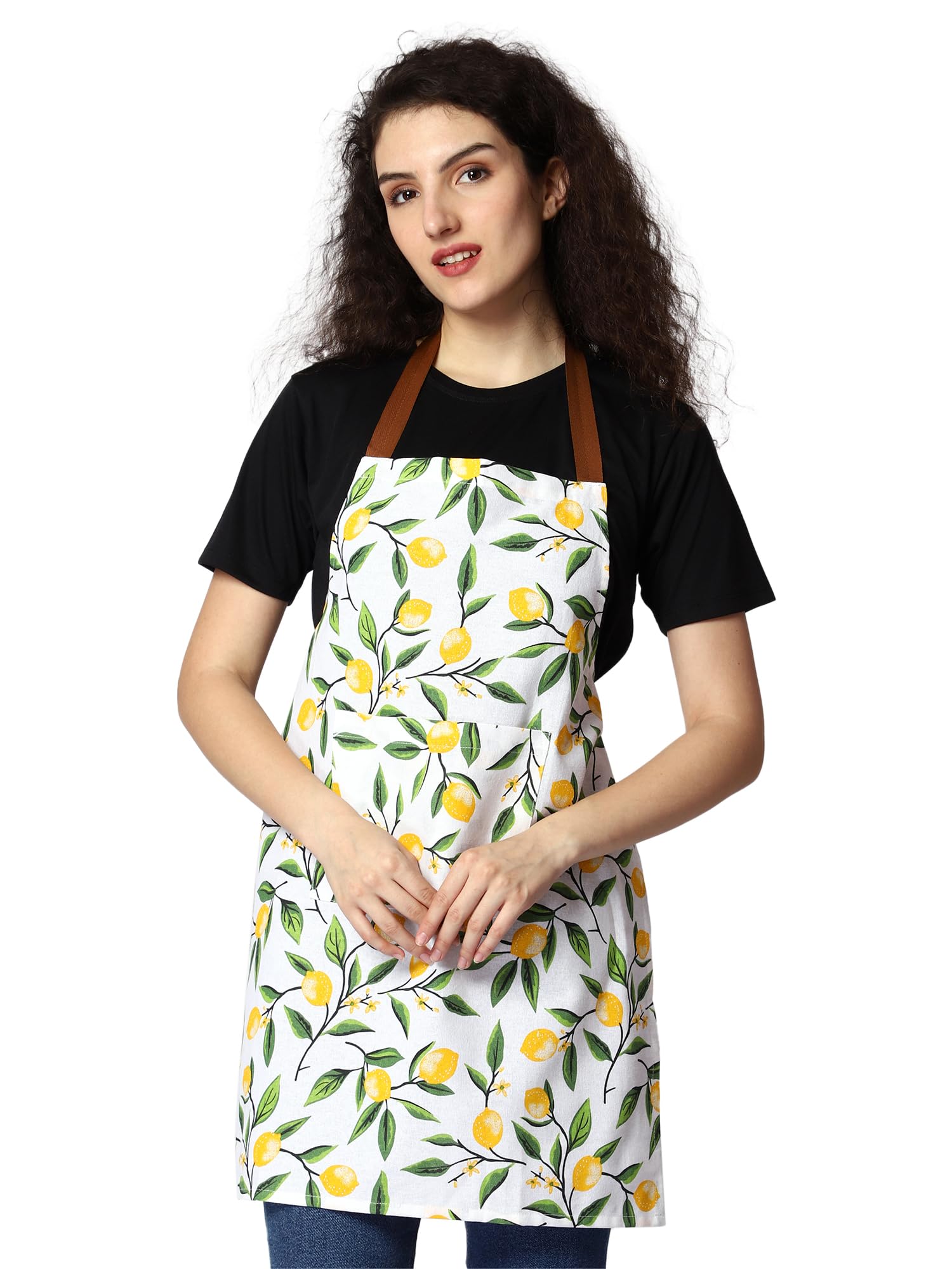 SAMI STUDIOS 100% Cotton Adjustable Bib Cooking Kitchen Aprons With Large Pockets, BBQ Drawing Dishwashing Baking Grill Restaurant For Men & Women UNISEX Durable Washable 70x80 Cms