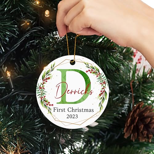 Vista 87 de Adornos de Navidad, adorno de árbol de Navidad de camión rojo, adorno de Navidad personalizado de camión rojo, adorno de Navidad de Feliz Navidad