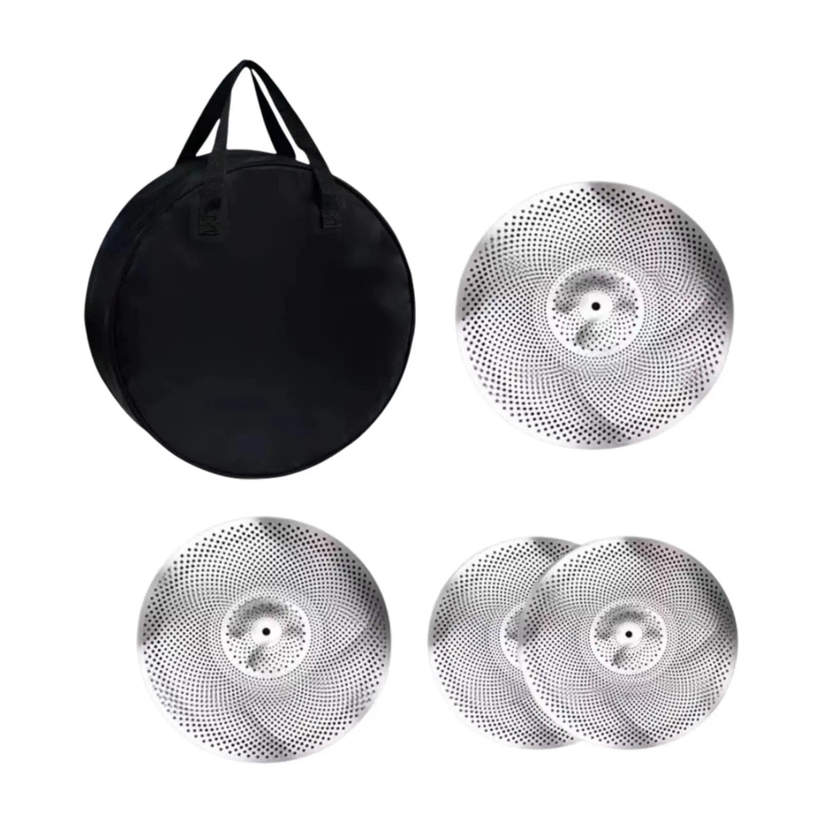 Leistungsart Becken 5 Stück 14 Hi Hat 16/18 Crash 20 Zoll Ride Low Volume Beckenpaket Für Schlagzeug Proberaum Anfänger(14-18in 4PCS)