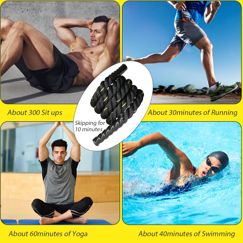 Mineup Ciężka skakanka, Battle Jump Ropes, Ciężka skakanka dla dorosłych do treningu, 1,12 kg, Battle Rope, lina bojowa dla lepszej siły, lina fitness, utrata wagi