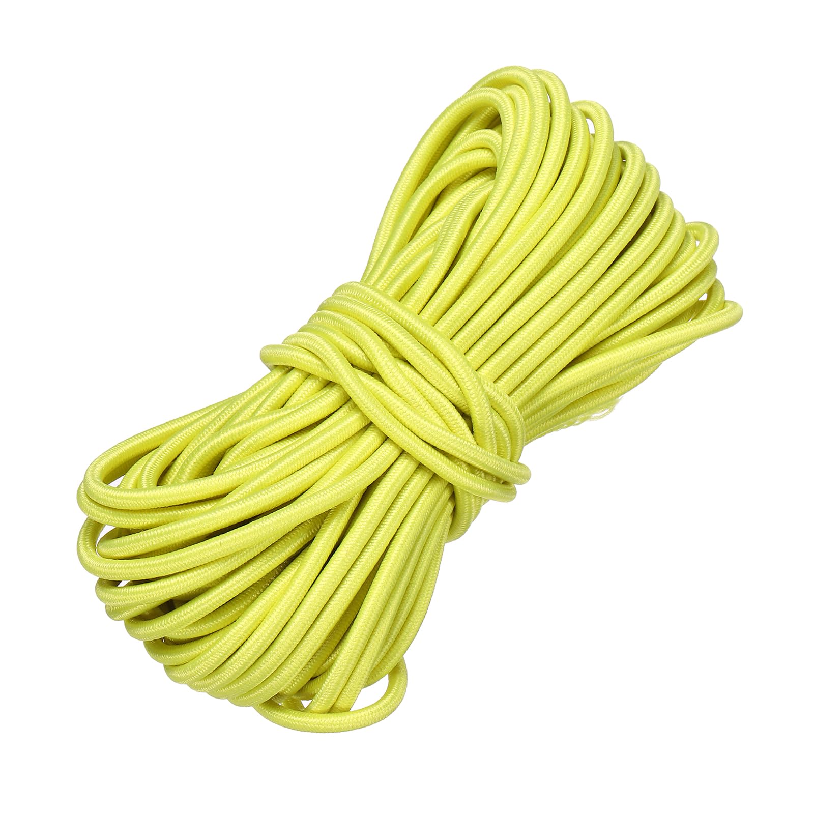 PATIKIL Elastic Bungee Cord, 3mm x 10m Heavy Duty Polyester Bungee Shock Cords Kayak Stretch String Rope for Kayak Strap Tarp Tie Boating Tent Camping DIY Craft, Yellow