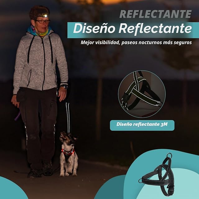 Foto 4 de 7 de Mapille Arnés y Correa para Perro, Antitirones, Ajustable y Reflectante, Sin enredos