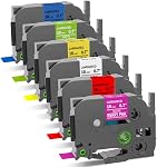 Label Maker Tape Replacement for Brother PT-H110 D210 H100 D400 D220 610BT P710BT Label Tape, TZe Tape 12mm 0.47 Laminated Tape P Touch Refills AZe Tz TZe-231, 1/2 Inch, Black on White, 10-Pack
