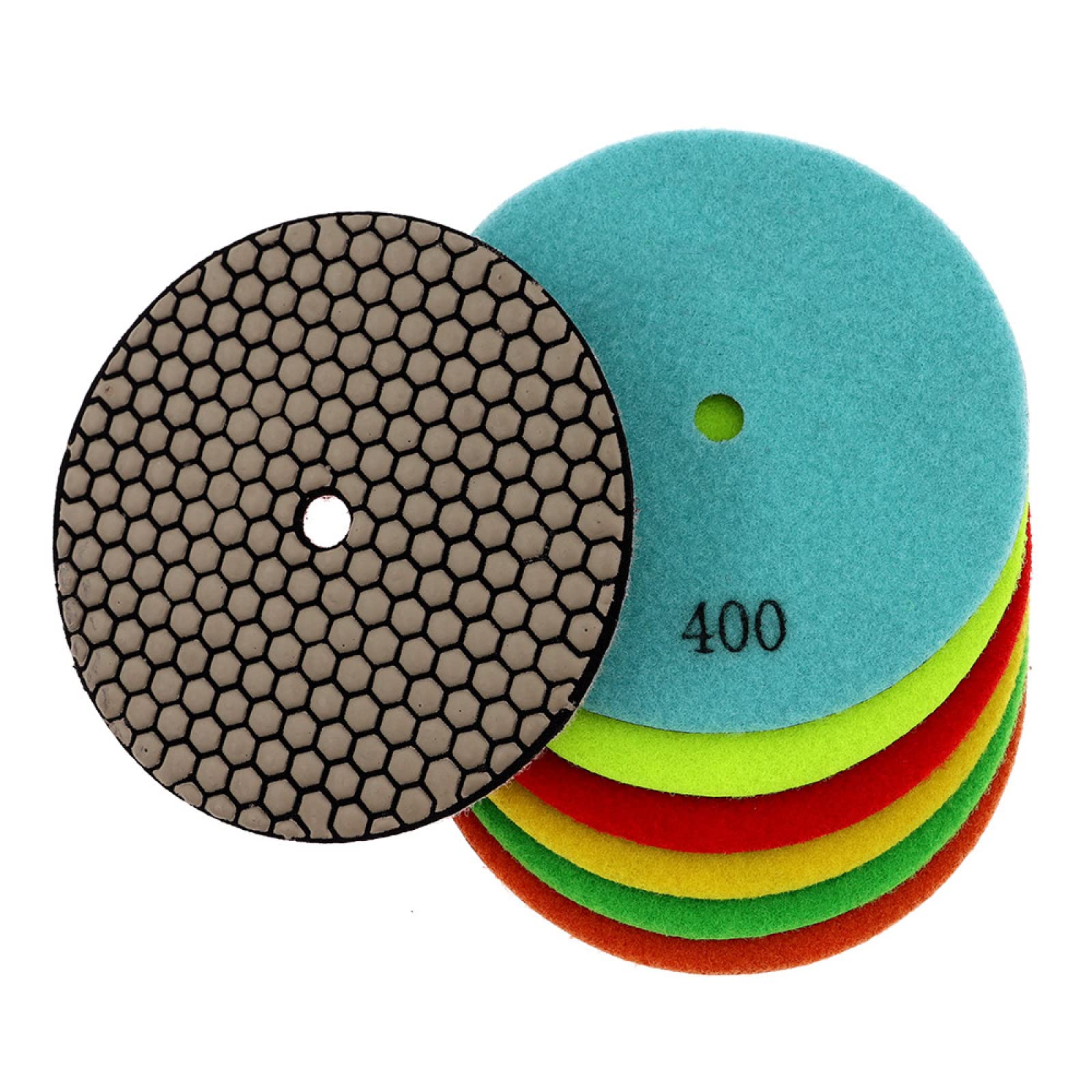 Diamentowe pady polerskie tarcze szlifierskie, 7 sztuk/zestaw 6-calowa sucha podkładka polerska Ostre elastyczne 150 mm diamentowe podkładki polerskie do granitu, marmuru, kamienia, betonu, tarczy ści