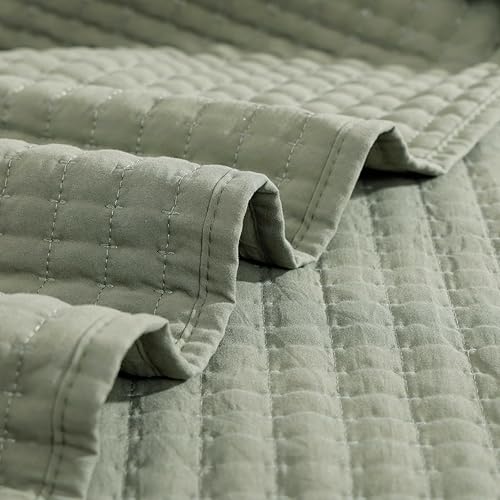 Miniatura 164 de WRENSONGE - Juego de edredón blanco tamaño queen de 3 piezas, colcha ligera para todas las estaciones del verano, juego de ropa de cama suave con 2