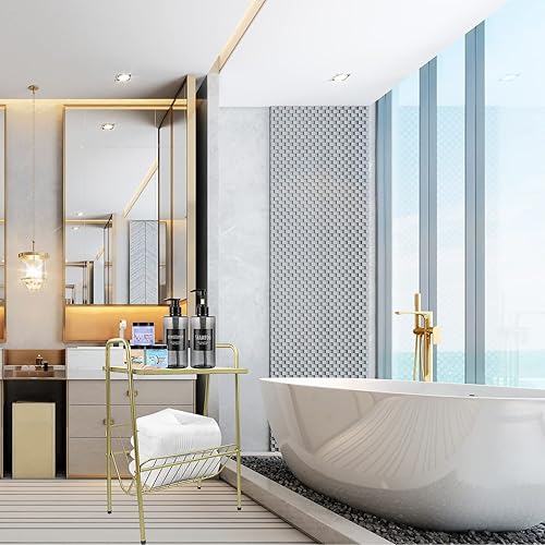 Miniatura 6 de Mesa auxiliar, mesita de noche de metal, mesa de tocadiscos con soporte para revistas, soporte para tocadiscos con almacenamiento, mesa auxiliar