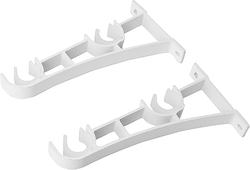 Miniatura 5 de AddGrace Paquete de 4 soportes de barra de cortina dobles para cortinas de aleación de aluminio resistentes