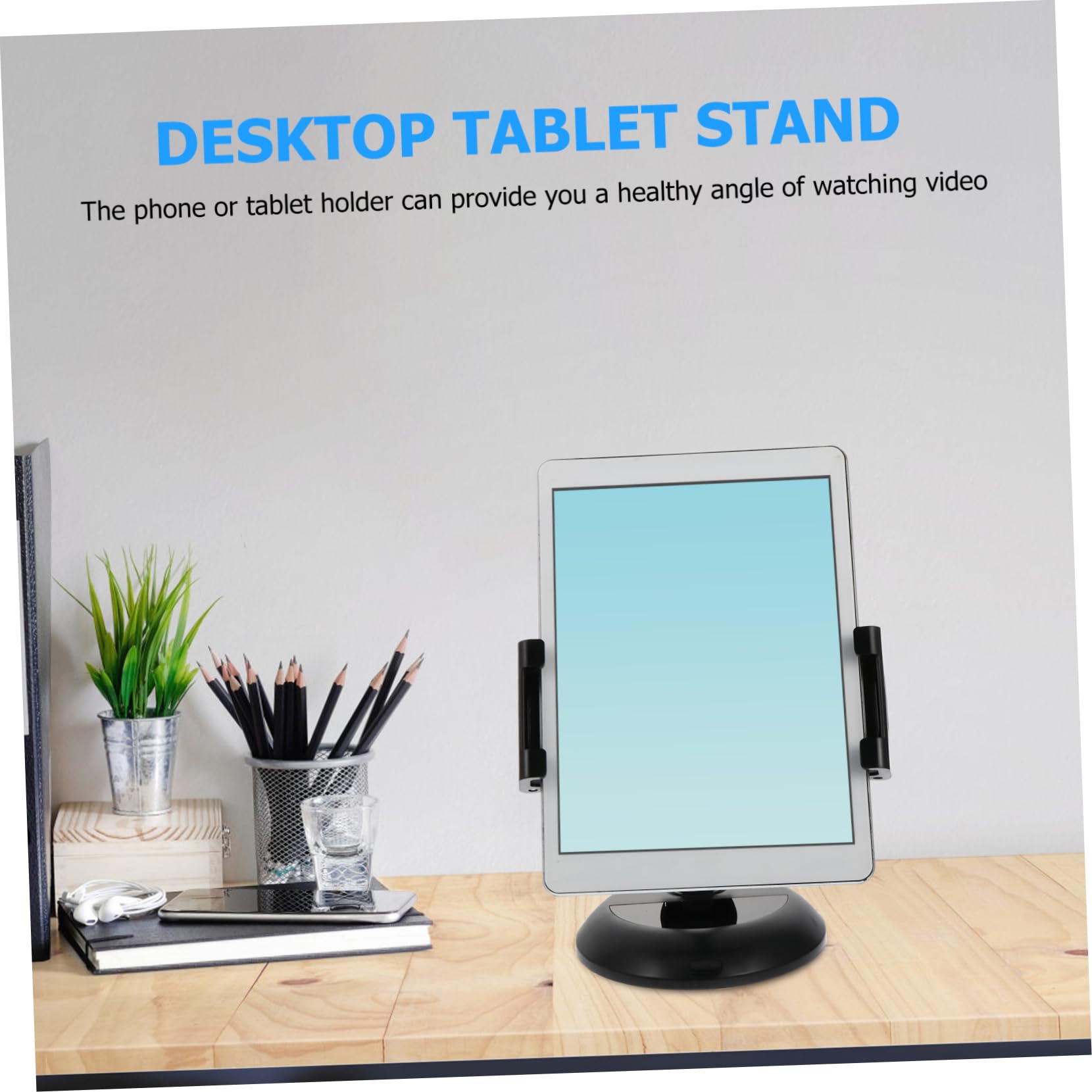 Gadpiparty Supporto Pieghevole per Telefono e Tablet da Tavolo in Metallo | Nero, Abs e Metallo, Leggero e Antiscivolo, Facile da Riporre e Trasportare