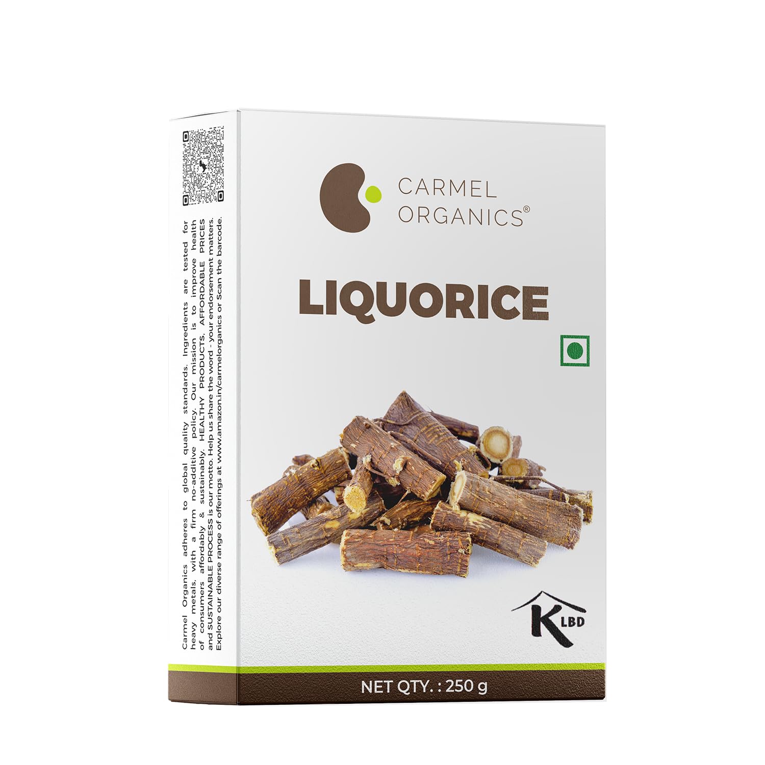 - CARMEL ORGANICS Liquorice(Mulethi) Root Whole (250 Grams) | Yashtimadhu for your health,Skin and Hair Care | glycyrrhiza glabra | Atimadhuram/Athimadhura | No Added Preservatives