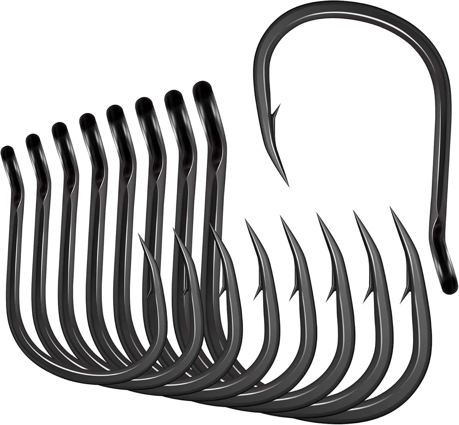 BLUEWING Wide Gap Jigging Hooks Needle Point with High Carbon Steel Extra Sharp for Freshwater Saltwater Fishing 5pcs/10pcs