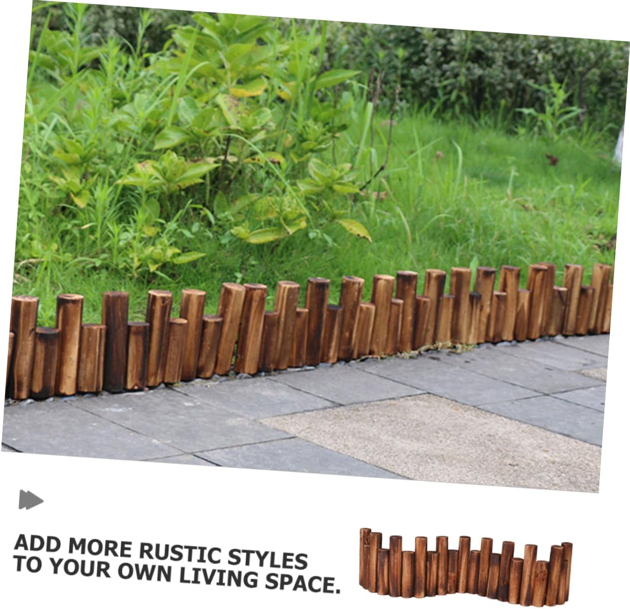 DIY Garden Landscape Fence Decorative Wood Garden Fence Outdoor Ground for Lawn Flowerbeds