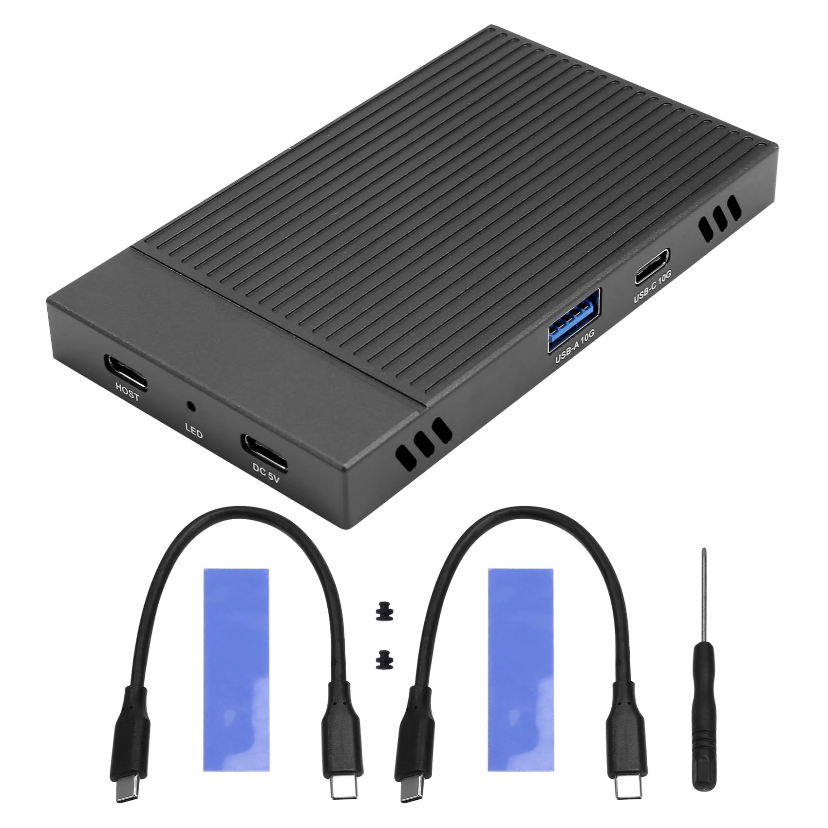 Boîtier de Disque Dur M.2 NVMe Double Baie Boîtier de Disque Dur Gen2 Station d'accueil HUB 10 Gbit/S Accessoires de Disque Dur