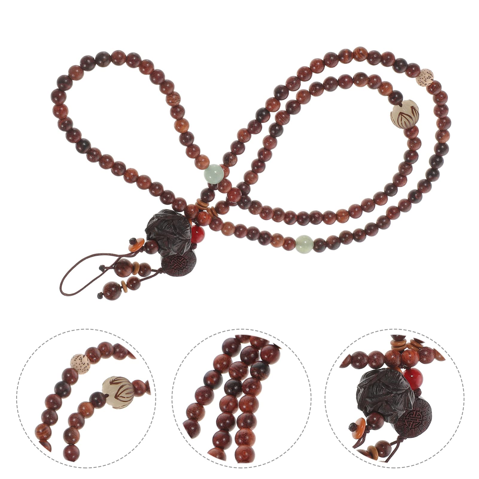 Hemobllo Phone Lanyard - Cell Phone Neck Strap Long Phone Lanyards Rosewood Beads Necklace Bracelet Band Lanyard for Phone Case Phone ID Badge Holder Camera Name Tags